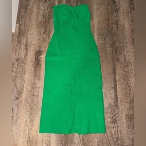 Elegant Green Strapless Dress